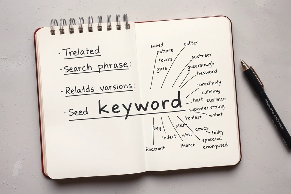 List of related keywords expanded from a single seed term for SEO planning